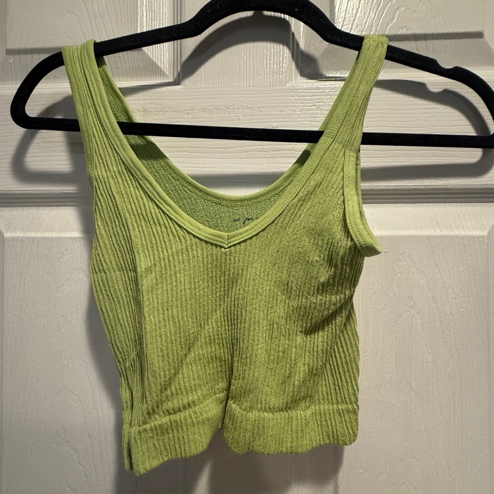Urban Outfitters Light Green Ribbed Crop Top